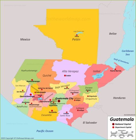 Map of Guatemala Physical Map, North America Map, Satellite Maps, Guatemala City, Elevation Map, Tourist Map, America Map, Ancient Mayan, Coban