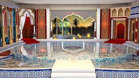 Tv Studio Background, Islamic Background Images, Virtual Studio Background, Youtube Video Background, Stage Backdrop Design, Royal Background, Wedding Background Wallpaper, Islamic Decoration, Backdrop Tv