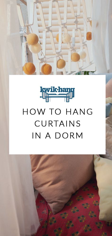 Dorm Hanging Hacks, College Dorm Curtains, Dorm Room Closet Curtain, How To Hang Curtains In Dorm Room, Dorm Room Privacy Curtain, Curtains For Dorm Room, Dorm Room Curtain Ideas, Dorm Window Ideas, Dorm Room Window Ideas