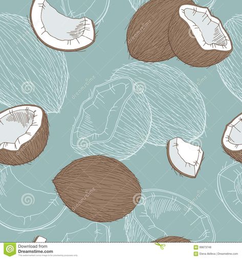 Coconut graphic color seamless pattern sketch illustration Coconut Illustration, Coconut Logo, Coconut Pattern, Japanese Candles, Pattern Sketch, Iphone Wallpaper Classy, Batik Art, Organic Art, Calligraphy Wall Art