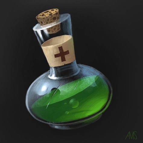 Healing Potion, Witch Potion, Alice Tea Party, Team Logo Design, Magic Bottles, Green Magic, Casual Art, Fantasy Magic, Fantasy Props