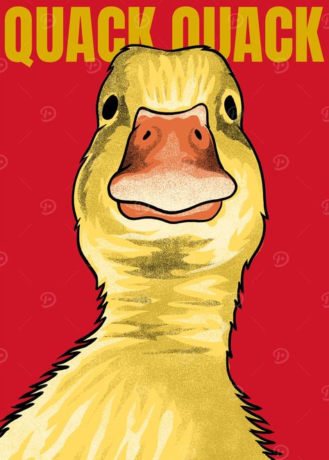 Funny Duck Quack Quack Meme Displate Poster Poster Prints Funny, Funny Posters For Room, Duck Skeleton, Duck Puns, Pastel Castle, Crazy Duck, Paper Ducks, Duck Quack, Duck Poster