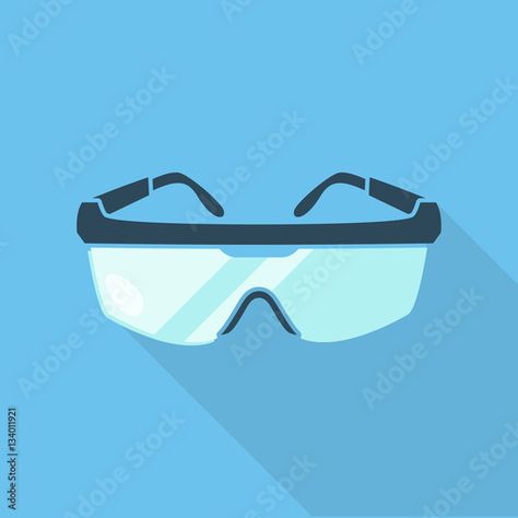 Goggles Illustration, Safety Goggles, Fashion Flats, Blue Background, Blue Backgrounds, Goggles, Cartoon Art, Stock Vector, Vector Illustration