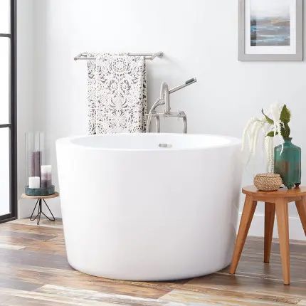 Japanese Soaking Tubs, Ofuros | Signature Hardware Japanese Soaking Tubs, Bathroom Design Trends, Acrylic Tub, Acrylic Bathtub, Soaking Bathtubs, Up House, Foam Insulation, Clawfoot Tub, Trim Kit