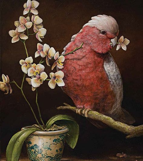 Kevin Sloan, Magic Realism, Realism Painting, Surrealism Painting, Red Bird, Big Art, Arte Animal, Birds Painting, Art Movement