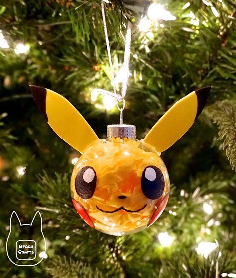 Otaku Crafts: Make Your Own Pokemon Ornament Geek Art Decor, Anime Christmas Ornaments Diy, Pokemon Christmas Ornaments Diy, Diy Pokemon Ornaments, Easy Pokemon Crafts, Anime Christmas Decorations, Pokemon Christmas Decorations, Pokemon Crafts Diy, Pokemon Crafts For Kids Easy