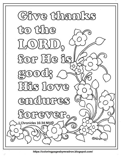 Give Thanks To The Lord Coloring Page, Christian Thanksgiving Coloring Pages, Thanks Giving To God, Thankful Verses, Kindness Coloring Pages, Turtle Pictures, 1 Chronicles 16 34, Bulletin Ideas, Christian Thanksgiving