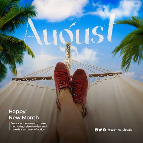 Happy new month social media flyer for the month of August August New Month Flyer, Happy New Month August Flyer Design, Happy New Month August, Advertising Flyers, Happy New Month, Hello August, Illustration Typography, Marketing Advertising, Creative Marketing