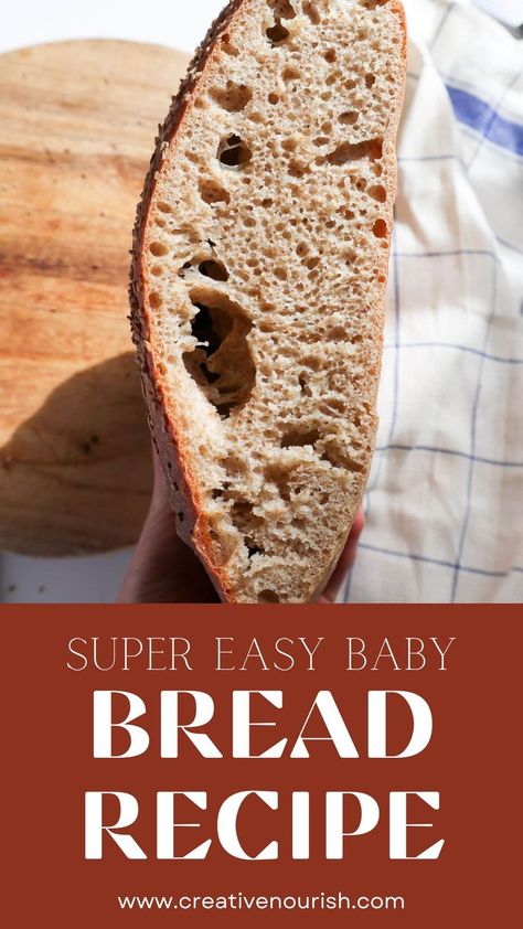 This is a super easy baby bread recipe for a wholewheat no-knead bread. Made with no sugar and a small amount of salt. Takes only 5 min of prep and you have a delicious homemade bread that will melt in your mouth. Perfect for your baby's first bread, delicious for the whole family. Bread To Make, Wheat Bread Recipe, Sugar Bread, Homemade Bread Easy, Bread Ingredients, No Knead Bread, No Knead, Whole Wheat Bread, Banana Healthy