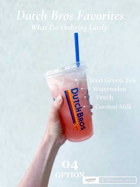 Dutch Bros Secret Menu Dutch Bros Tea Drinks Recipes, Dutch Bro Tea Drinks, Dutch Bros Teas, Dutch Bros Green Tea Drinks, Summer Dutch Bros Drinks, Dutch Drinks To Try, Sugar Free Dutch Bros Drinks, Dutch Bros Drinks Recipes, Dutch Bros Orders