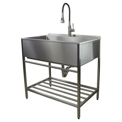 Buy Utility Sinks & Faucets Online at Overstock | Our Best Plumbing Deals Utility Sinks, Utility Cabinet, Utility Cabinets, Laundry Cabinets, Wash Stand, Stainless Steel Sink, Cabinet Dimensions, Laundry Sink, Utility Sink