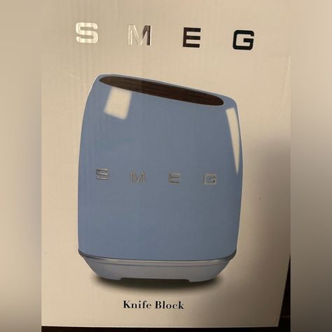 Blue 7 piece Smeg Knife Block Knife Block, The Holiday, Holiday Season, Closet, Blue