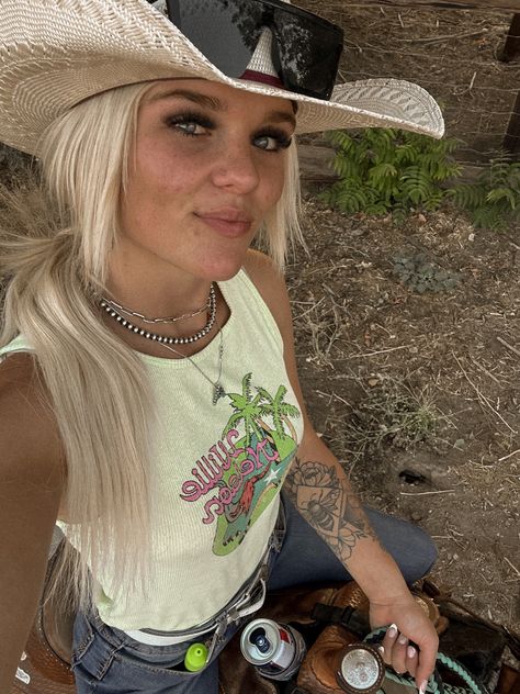 Blonde Country Girl, Punchy Aesthetic, Meghan Patrick, Cute Western Outfits, Cute Country Couples, Country Fits, Western Fits, Ponytail Girl, Modern Cowgirl