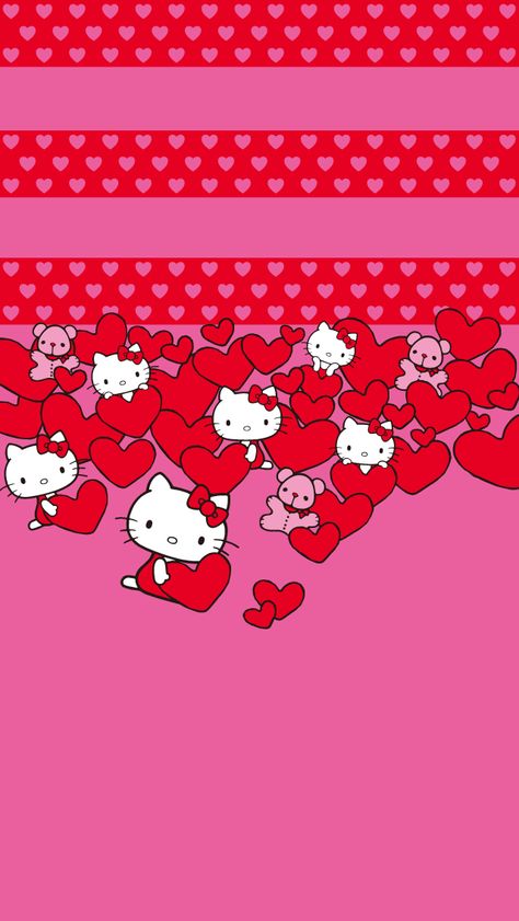 Hello Kitty Hearts iPhone 5s Wallpaper Download | iPhone Wallpapers, iPad wallpapers One-stop Download Hello Kitty Valentines Day Wallpaper, Hello Kitty Valentines Day, Hello Kitty Wallpapers, Hello Kitty Valentines, Valentines Day Wallpaper, Valentine Wallpaper, Cat App, Hello Kitty Wallpaper Hd, Images Hello Kitty