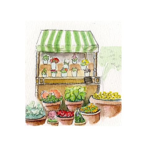 Another painting for my cottagecore art series 💕 This time I draw a little flower shop. #cottagecoreart #watercolorillustration #cuteillustration #cozyart Market Illustration, Cottage Core Art, Cottagecore Art, Cottagecore Aesthetic, Market Shopping, Art Series, Flower Market, Shabby Chic Decor, Cute Illustration