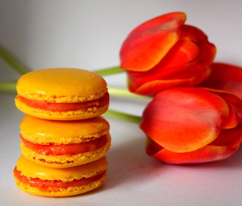 Prickly pear Macarons - 52 Kitchen Adventures | 52 Kitchen Adventures Pear Macarons, Cactus Pears, Passion Fruit Curd, Macaron Filling, Baked Sweets, French Macaroons, Macaroon Recipes, Cupcake Flavors, Macaron Recipe