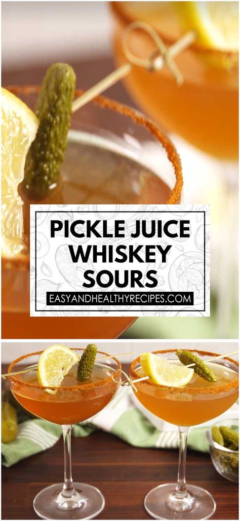 Pickle-Juice-Whiskey-Sours2 Pickle Juice Cocktails, Vegetable Pickle, Whiskey Sour Recipe, Make Cocktails, Honey Whiskey, Sour Pickles, Farm Fresh Recipes, Sour Cocktail, Whiskey Sour