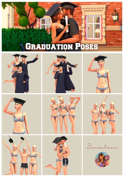 #151 POSE PACK - GRADUATION POSES | Simsulani en Patreon Ts4 Engagement Poses, Sims 4 Hair Wrap, The Sims 4 Mom And Daughter Poses, Sims 4 Cc Pictures Patreon, Sims 4 University Poses, Sims 4 Yearbook Poses, Sims 4 Proposal Pose, Sims 4 Friend Poses, Sims 4 Pose Packs