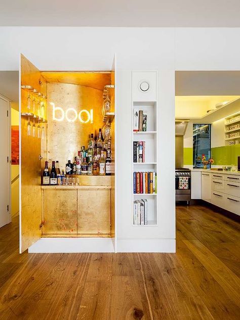 Hidden Bar Ideas For Home, Closet Bars, Breakfast Cupboard, Drinks Cupboard, Precious Lee, Bar Sala, Hidden Bar, Home Bar Design, Built In Bar