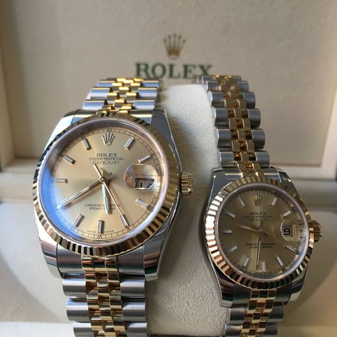 Couple Watches Set Luxury, His And Her Rolex Watches, His And Hers Rolex Watches, Rolex Couple Watch, Matching Watches For Couples, Rolex Couple, His And Hers Rolex, Watch G Shock, His And Hers Watches