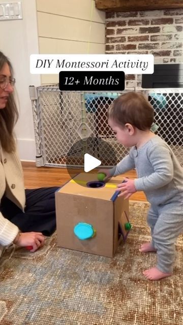 Melissa | Happy Hands-On Learning | M.A.Ed on Instagram: "DIY Montessori Activity for Babies 12+ months🔴Hide and Seek Object Permanence Box #montessori #activitiesforbaby #diy #12monthsold #newmom" Montessori Activities For 12 Month Old, 10 Months Activities, 1 To 2 Year Baby Activities, Object Permanence Activities Infants, Montessori Toys 6-12 Months, Busy Cube Diy, 12 Months Activities, Activities 18month Old, Activities For 11 Month Old Baby