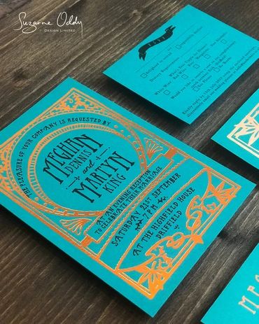 Wedding Stationery – Suzanne Oddy Design Carton Texture, Diy Wedding Stationery, Rustic Save The Dates, Wedding Stationery Suite, Wedding Invitation Samples, Diy Envelope, Foil Wedding Invitations, Teal Wedding, Save The Date Magnets