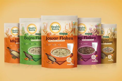 The brand identity was done by Elephant Design @parthoguha to ensure ancient Indian millets could make a comeback into the market in its raw, authentic and unprocessed form. The millets were highlighted as healthier alternatives that could be used with extreme versatility and fit into the contemporary Indian person’s diet. Millet Packaging Design, Me Logo Design, Spice Image, Modern Brand Identity, Back Health, Me Logo, Healthier Alternatives, Ecommerce Logo, Leaflet Design