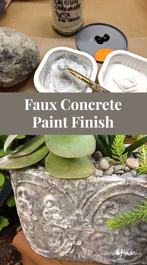 Faux Concrete Paint, Aging Terra Cotta Pots, Floor Concrete, Painted Porch, Concrete Paint, Porch Floor, Diy Concrete Planters, Cement Diy, Cement Art