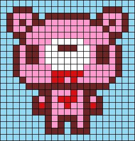 Gloomy Bear Pixel Art Grid, Gloomy Bear Perler Bead Patterns, Gloomy Bear Pattern, Gloomy Bear Pixel Art, Pixel Art Creepy, Gloomy Bear Perler, Emo Pixel Art, Creepy Pixel Art, Pixel Art Fairy