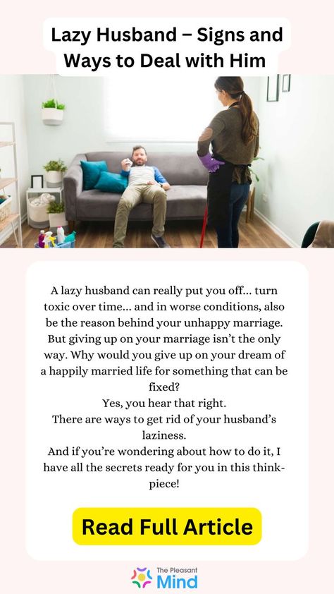 Lazy Husband – Signs and Ways to Deal with Him Marriage Counseling Activities, Lazy Husband, Premarital Counseling, Lunchbox Treats, Couples Counseling, Be The Reason, Lazy People, Marriage Problems, Marriage Counseling