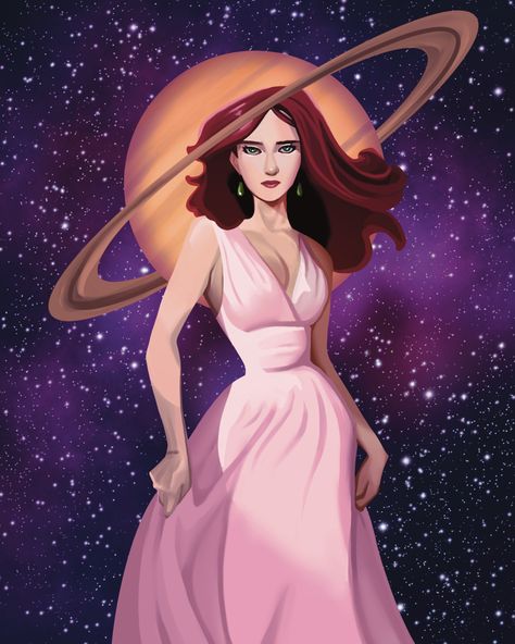 Credit to Roger Mattos for refrence painting “Saturn Woman” Saturn Woman, Painting Saturn, Saturn Girl, Girl Vibe, Art