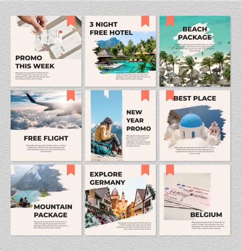 Travel Instagram Post Template, Travel Instagram Post Ideas, Instagram Post Design Creative, Hotel Instagram Post, Travel Instagram Post, Start Vlogging, Travel Advertising Design, Bio Pool, Instagram Design Layout