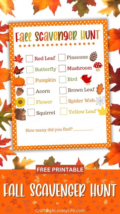 This free printable Fall Scavenger Hunt is a great way to get kids excited about Fall! This is a printable activity, so you can print as many copies as you need!
Free Fall Printable | Printables for Fall | Cute Printables | Printables for Kids | Fall Preschool Printable | Kindergarten Printable | Printable for Kids | Cute Fall Activity | Homeschool Printable Fall Scavenger Hunt For Kids, Preschool Scavenger Hunt, Fall Scavenger Hunt, Scavenger Hunt Ideas, Halloween Scavenger Hunt, Photo Scavenger Hunt, Easy Fall Crafts, Scavenger Hunt For Kids, Fun Fall Activities