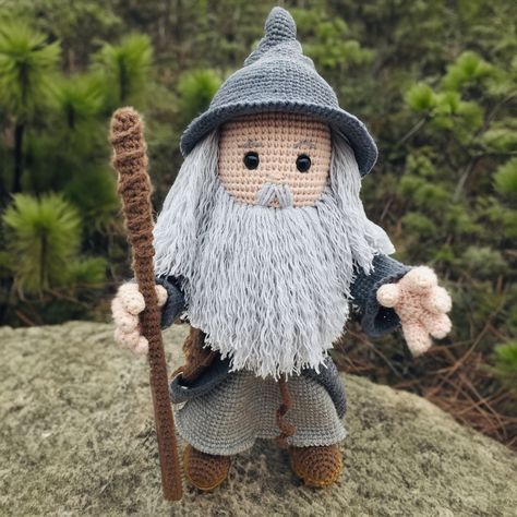 Gandalf the Grey Amigurumi, Crochet Gandalf, Plush Gandalf Art, Plush Lord of the Rings Decor, Lotr Art, Gift for Him - Etsy Grey Amigurumi, Gandalf Art, Lord Of The Rings Decor, Gandalf The Grey, Lotr Art, Gandalf, The Grey, Custom Dolls, Knitted Toys