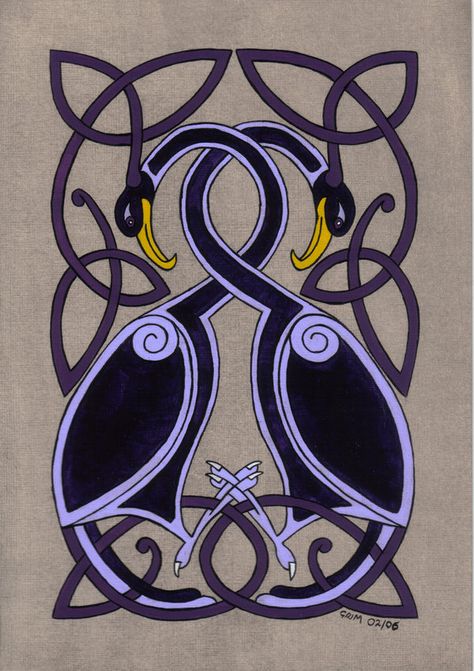 celtic birds by spookyt5 on DeviantArt Celtic Illustration, Celtic Images, Bird Tattoo Meaning, Celtic Artwork, Celtic Ornaments, Celtic Knot Designs, Book Of Kells, Celtic Patterns, Bird Quilt