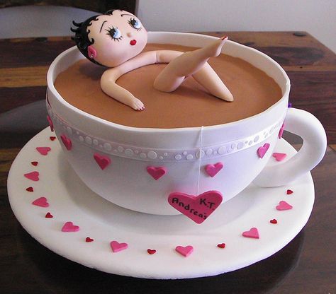 Betty Boop Kitchen Tea Cake by The Tinderbox Cake Decorators, via Flickr Coffe Mug Cake, Teapot Cake, Boys First Birthday, Tea Party Cake, Tea Cup Cake, Tea Cake, Just Cakes, Novelty Cakes, Occasion Cakes