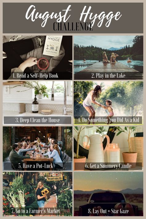 Hygge Summer Aesthetic, August Hygge, Summer Hygge Aesthetic, Hygge Challenge, August Vibes, Hygge Summer, Autumn Hygge, Fall Hygge, Hygge Ideas