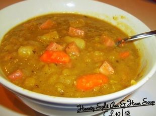 Hearty Split Pea & Ham Soup Pea Ham Soup, Split Pea Ham Soup, Ham Soup Recipes, New Years Day Meal, Pea And Ham Soup, German Dishes, Soup Chowder, Soup Appetizers, Ham Soup