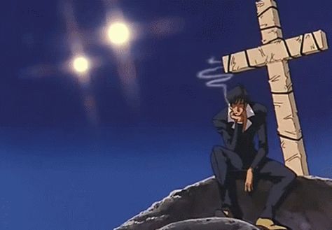 Wolfwood Trigun GIF - Wolfwood Trigun Smoking - Discover & Share GIFs Nicholas D Wolfwood, A Man, Gif