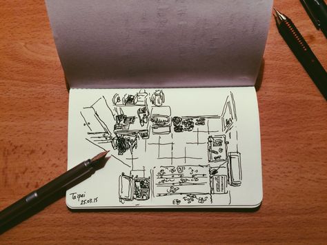 Drawing my room with my new fountain pen in my new notebook from Muji store ! (Drawing position: seated on the bed) #drawing #room #new #black #ink #fountainpen #notebook #Muji #Taipei #Taïwan Store Drawing, Bed Drawing, Muji Store, Drawings Ideas, Drawing Room, My Room, Pen Drawing, Taipei, Journal Ideas