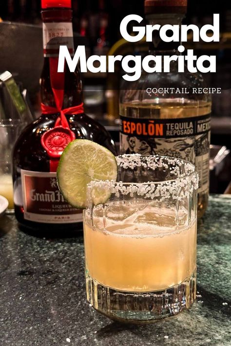 Try this next level margarita recipe with Grand Marnier. Margarita Recipes With Grand Marnier, Margarita With Grand Marnier, Texas Margarita Recipe, Grand Marnier Drinks, Espolon Tequila, Fun Party Drinks, Mezcal Margarita, Tropical Cocktails, Margarita Drink