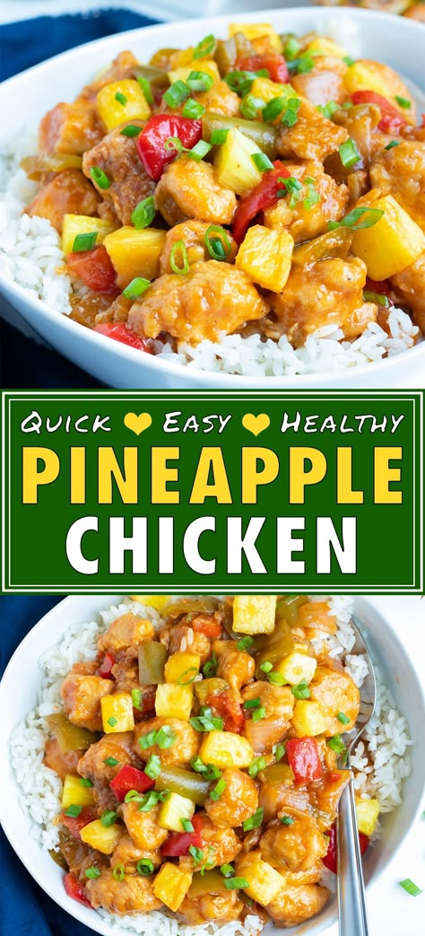 Instant Pot Hawaiian Chicken is full of fresh pineapple chunks, juicy and tender chicken, bell peppers, onions, and a sticky sweet and spicy sauce.  This healthy, gluten-free and kid-friendly pressure cooker meal can easily be prepped ahead for busy weeks and on the dinner table in under 30 minutes! #instantpot #hawaiian #chicken #pineapple #dinner Instant Pot Hawaiian Chicken, Pineapple Dinner, Hawaiian Chicken Recipe, Chicken Bell Peppers, Hawaiian Chicken Recipes, Chicken Pineapple, Pot Recipes Healthy, Pineapple Chunks, Sweet And Spicy Sauce