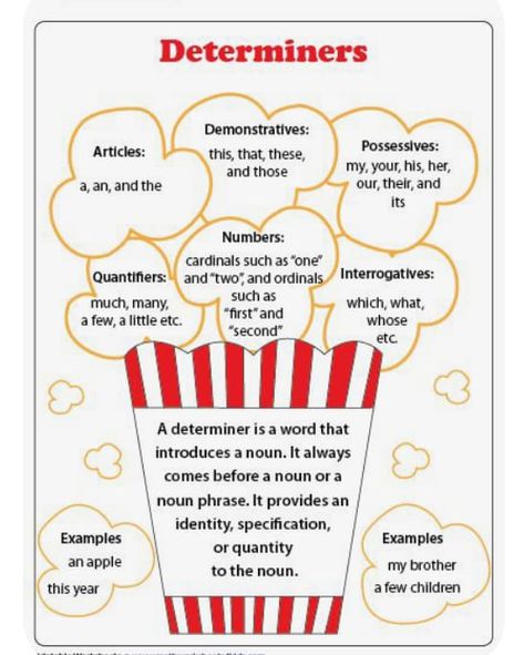 Chart On Determiners, Determiners In English Grammar Anchor Chart, Determiners Grammar Chart, Determiners Chart, English Language Charts, Types Of Prepositions Chart, Types Of Adjectives Chart, English Grammar Charts For Classroom, Modals Grammar Chart