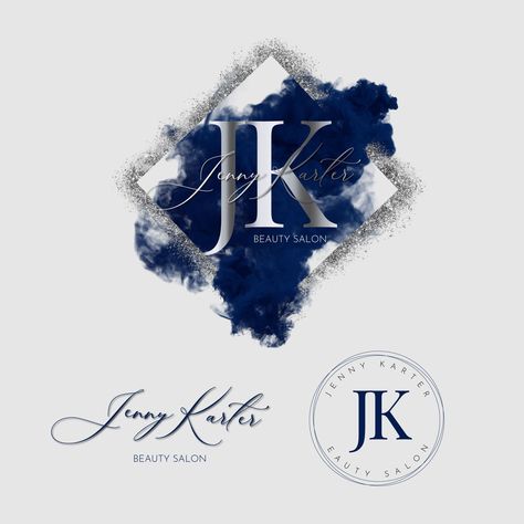 Beautiful navy blue and silver logo design, initials logo, signature logo, Premium logo design barcelonadesign #beautysalon #designtips🍳. Balloon Logo Design Ideas, Silver Logo Design, Logo Microblading, Microblading Logo, Wax Logo, Premium Logo Design, Stylist Logo, Logo Makeup Artist, Pet Shop Logo