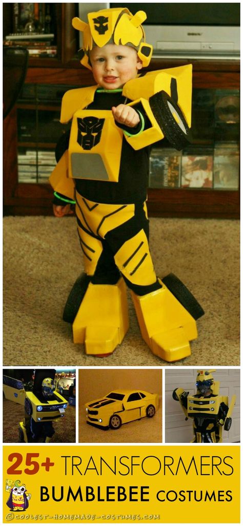 Bumble Bee Transformer Costume, Transformers Costumes, Transformer Halloween Costume, Bumblebee Costume, Pirate Costume Kids, Transformer Costume, Halloween Costume Inspiration, Transformers Birthday Parties, Bumble Bee Costume