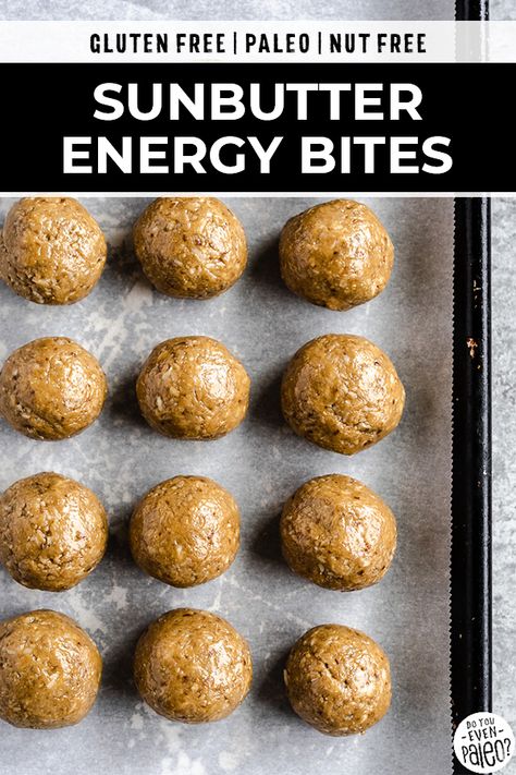 Energy Balls No Bake, Sunbutter Recipes, No Bake Energy Balls, Gluten Free Snacks Recipes, Nut Free Snacks, No Bake Energy, Healthy Eating Snacks, Energy Ball Recipe, Nut Free Recipes