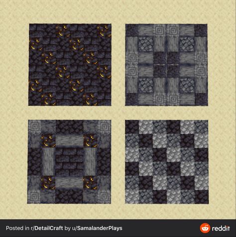 Stone Floor Patterns Minecraft, Dark Oak Flooring Minecraft, Minecraft Dark Floor Designs, Minecraft Floor Designs Deepslate, Minecraft Floor Ideas Stone, Minecraft Ground Design, Minecraft Stone Floor Pattern, Minecraft Wood Floor Pattern, Minecraft Floor Designs Stone