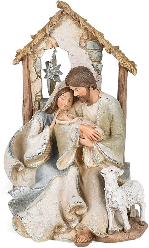 Amazon.com: Roman 133028 Holy Family with Star in Window Figurine, 9.25 inch, Multicolor : Home & Kitchen Clay Nativity Set, Precious Moments Nativity Scene, Nativity Clay Holy Family, Willow Tree Nativity, Thanksgiving Wedding, Nativity Set Mackenzie-childs, Family Figurine, Willow Tree, Holy Family