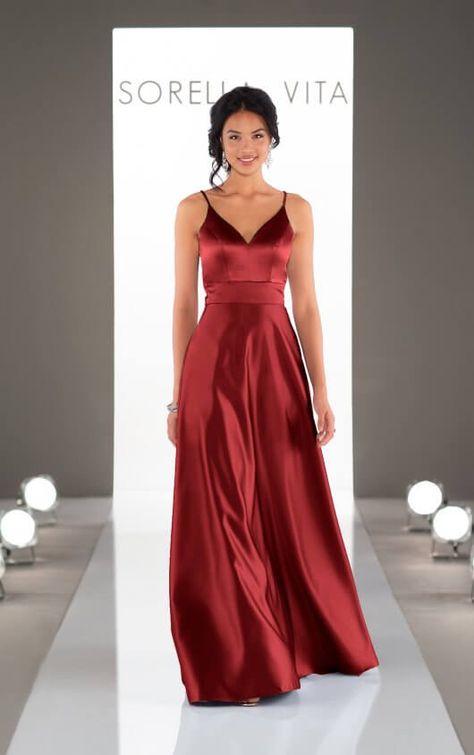 Modern Satin Bridesmaid Dress - Sorella Vita Bridesmaid Dresses Sorella Vita Bridesmaid Dresses, Berry Wedding, Stunning Bridesmaid Dresses, Burgundy Bridesmaid, Pinterest Wedding, Burgundy Bridesmaid Dresses, Bridal Parties, Satin Bridesmaid Dresses, Dresses Ideas