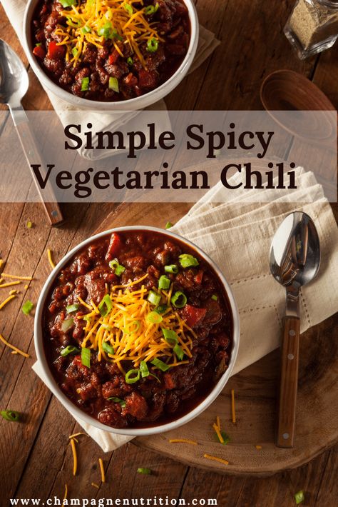 Savory, spicy, healthy, this vegan-friendly chili is easy to make year-round. I love it for the winter because it's warming and filling with lots of beans, herbs, and spices. Serve it with a side salad for some fresh greens. #chili #healthysoup #vegetarianchili #veganchili Spicy Vegetarian Chili, Liver Diet Plan, Liver Healthy Foods, Diners Drive Ins And Dives, Chickpea Chili, Stuffed Anaheim Peppers, Liver Diet, Vegan Chili, Vegetarian Chili